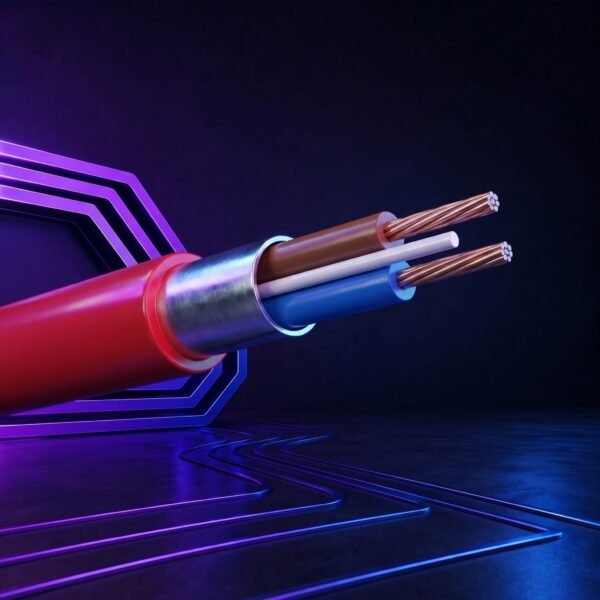 PRYSMIAN — كابل 2×2.5 FP200 FLEX مجدول، أحمر، مقاوم للحريق وLSOH، 500 متر/لفة