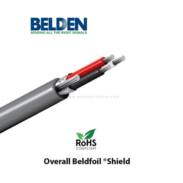 BELDEN — كابل صوتي 3C*18 AWG للأجهزة TCU/PE/FS/PVC، كروم، 305 متر/لفة
