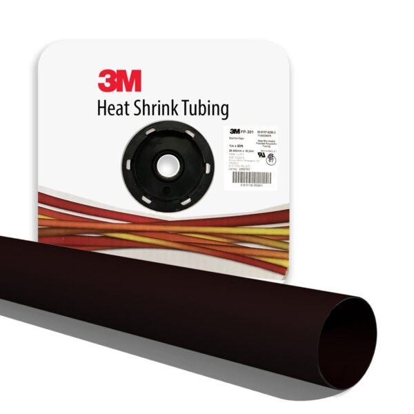 3M — أنبوب تقلص حراري رفيع الجدران FP-301، 3/4 بوصة × 50 قدم (15.24 م)، بكرة، أسود