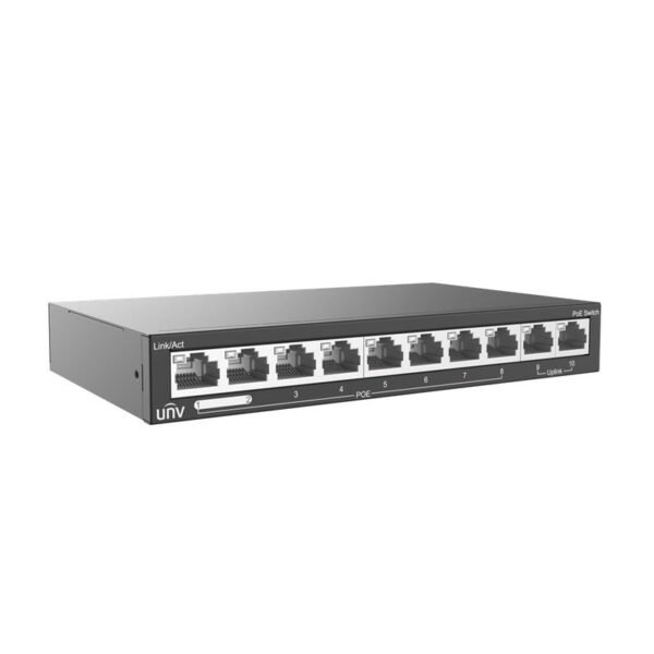 UNIVIEW — سويتش إيثرنت مُدار 8 منافذ مع منفذَي Uplink، يدعم PoE