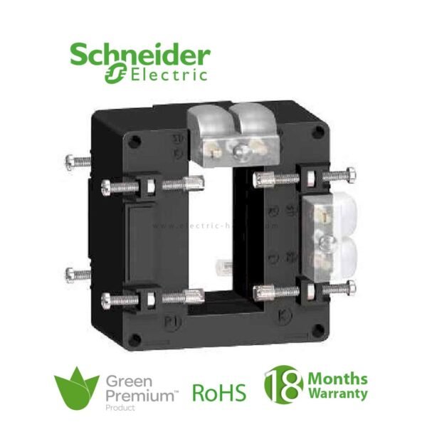SCHNEIDER — محول تيار METSECT 5DA، 400/5، مخرج مزدوج، للقضبان 32×65 مم، مقاوم للحرارة