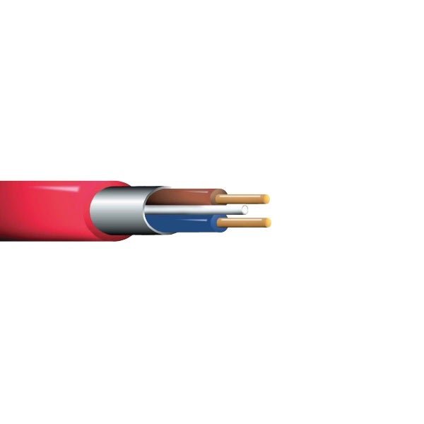 PRYSMIAN — كابل 2×1.5 صلب FP200 LSOH، أحمر ذهبي، 500 متر/لفة