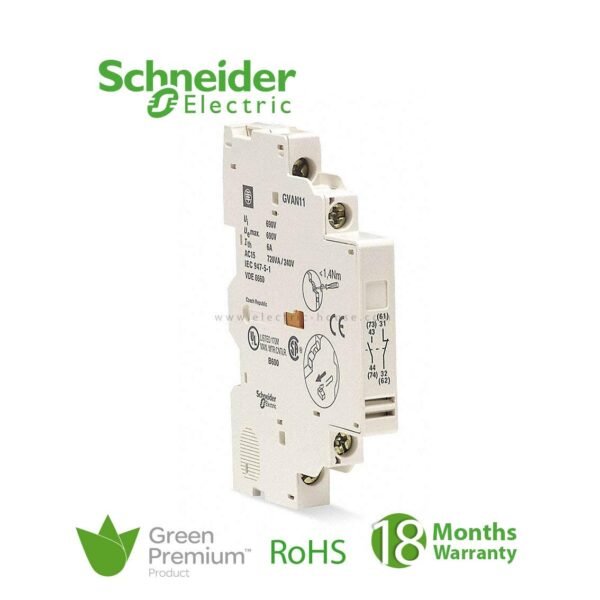 SCHNEIDER — ملامس مساعد، 1 يفتح + 1 يفتح (أعطال)، TeSys GV2 / GV3