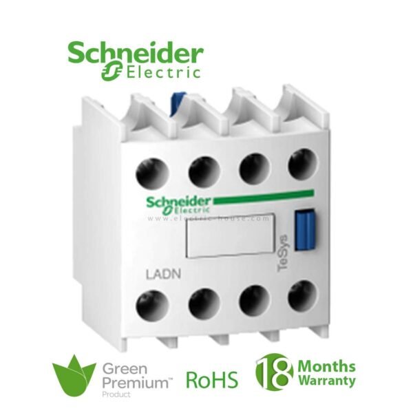 SCHNEIDER — TeSys D، كتلة ملامسات مساعدة، 2 يفتح + 2 يغلق، أطراف ببراغي لامسك