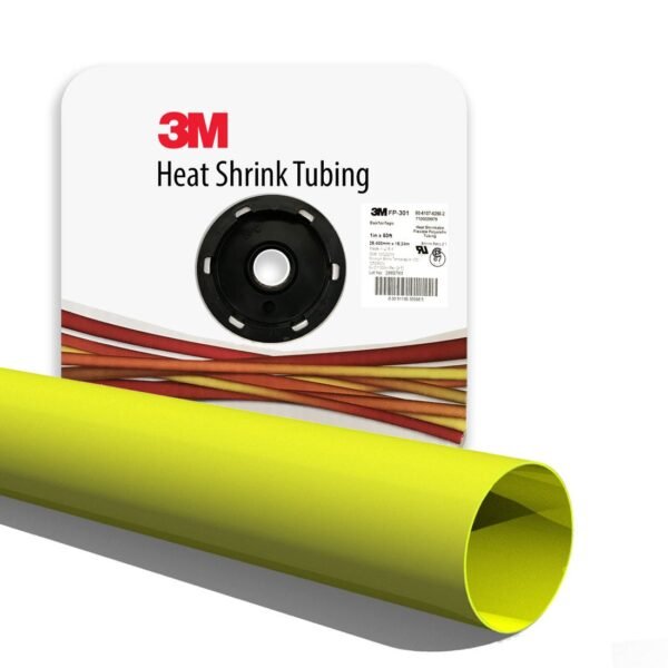3M — أنبوب تقلص حراري رفيع الجدران FP-301، 1/4 بوصة × 100 قدم (30.48 م)، بكرة، أصفر